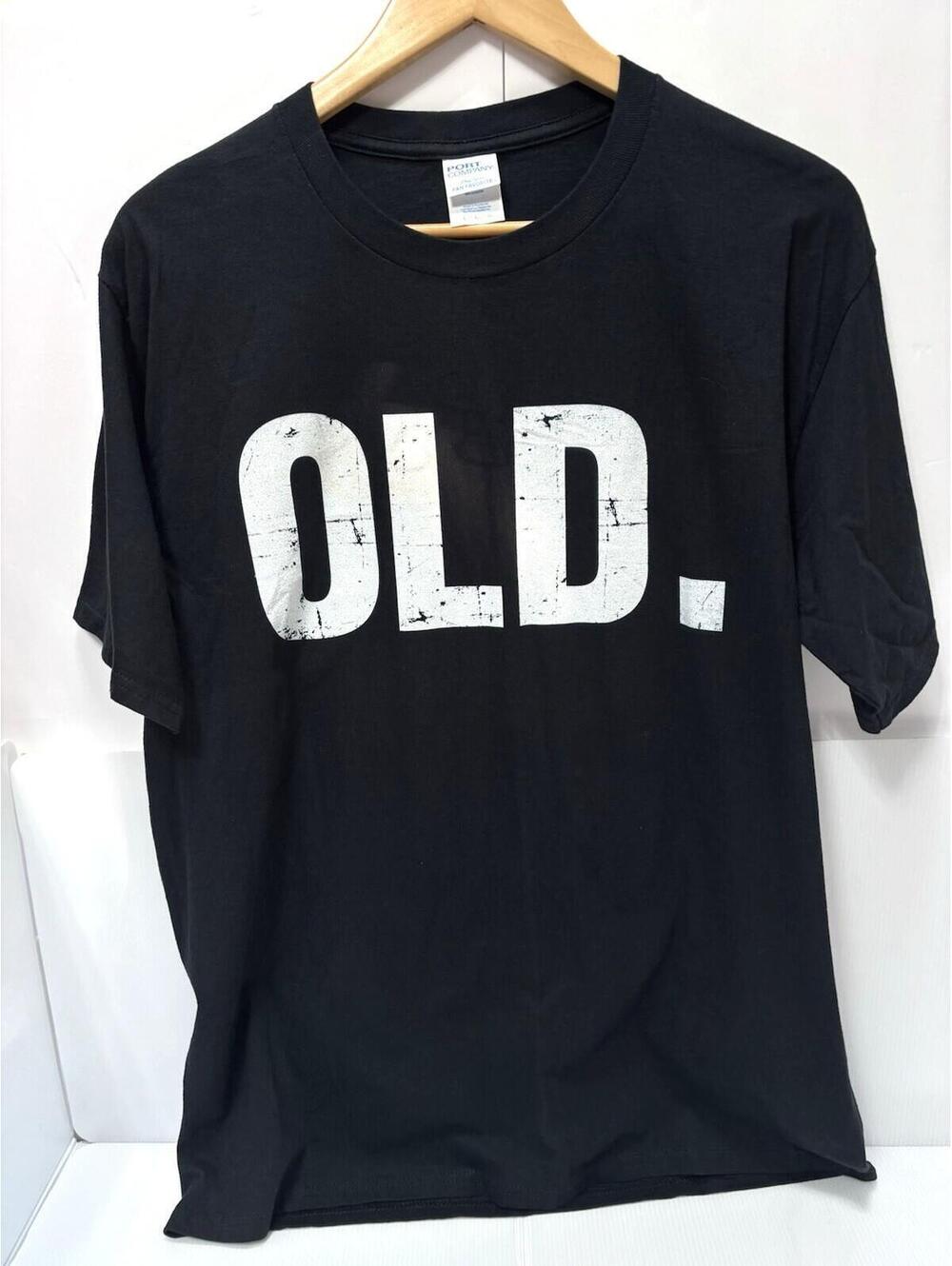 Mens Large Black T Shirt OLD Graphic Print Crew Neck Casual Short Sleeve Tee Top